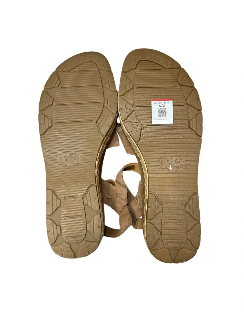 🌻NEW NWOT UGG Neusch Brown Suede Platform Wedge Sandals Jute Wrapped Size 10